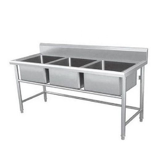 high quality Stainless Steel triple sink table bench